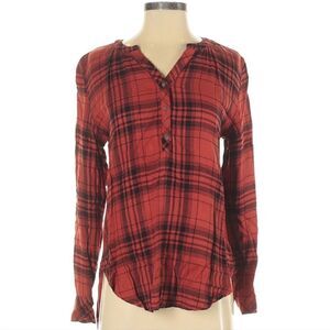 Universal Thread Flannel Plaid Collarless Shirt.